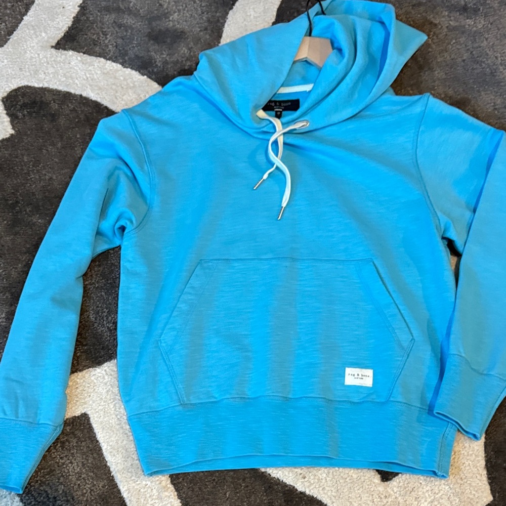Rag and bone Blue Hoodie with Front Pocket